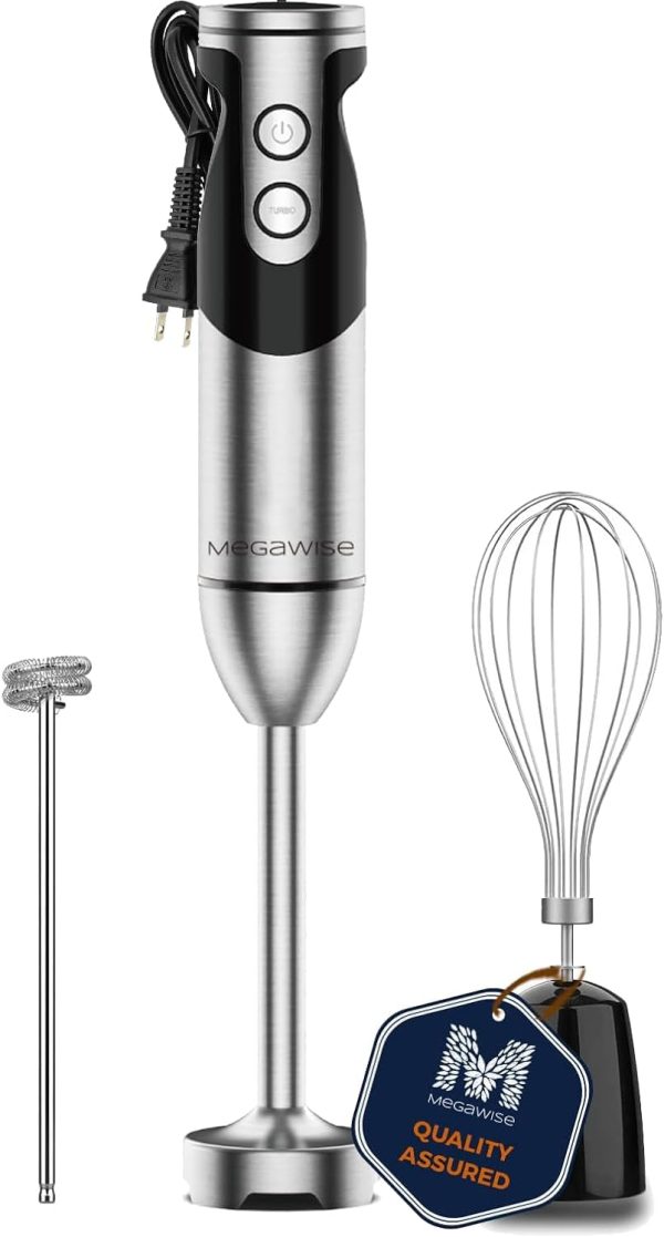MEGAWISE Immersion Blender 12 Speeds Titanium Blades-0