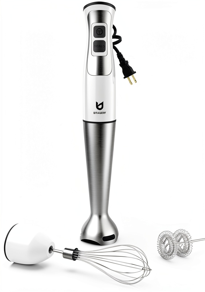 UTALENT immersion blender in use on a kitchen counter