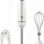 UTALENT Cordless Hand Blender Rechargeable White Stainless-0