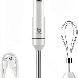UTALENT Cordless Hand Blender Rechargeable White Stainless-0