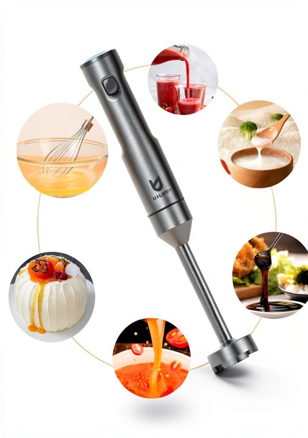 UTALENT Cordless Hand Blender Rechargeable White Stainless-3
