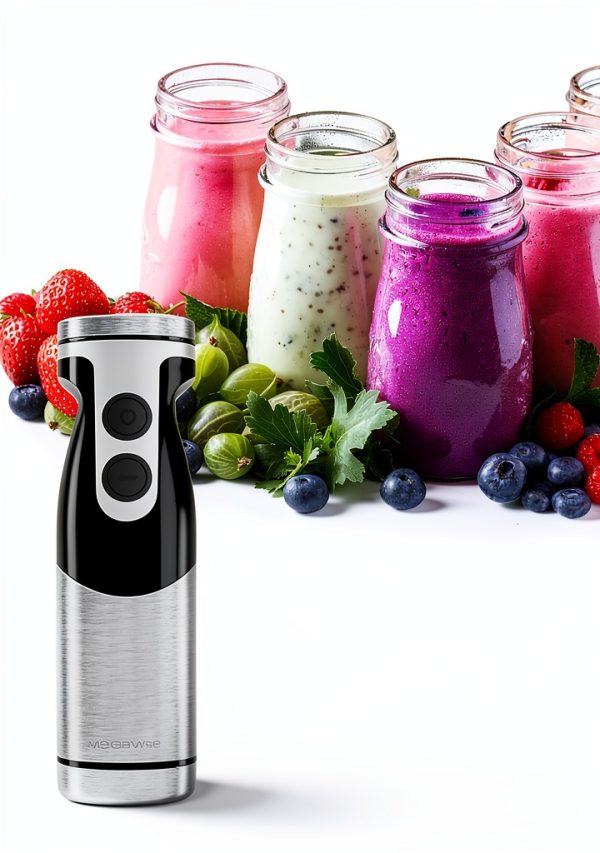 MEGAWISE Hand Blender 12 Speeds BPA Free Stainless Steel-5