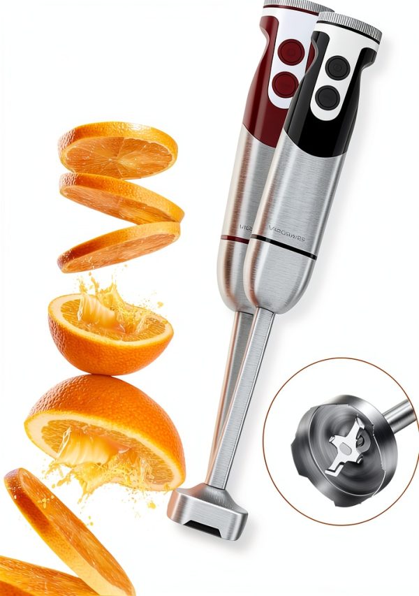 MEGAWISE Hand Blender 12 Speeds BPA Free Stainless Steel-4
