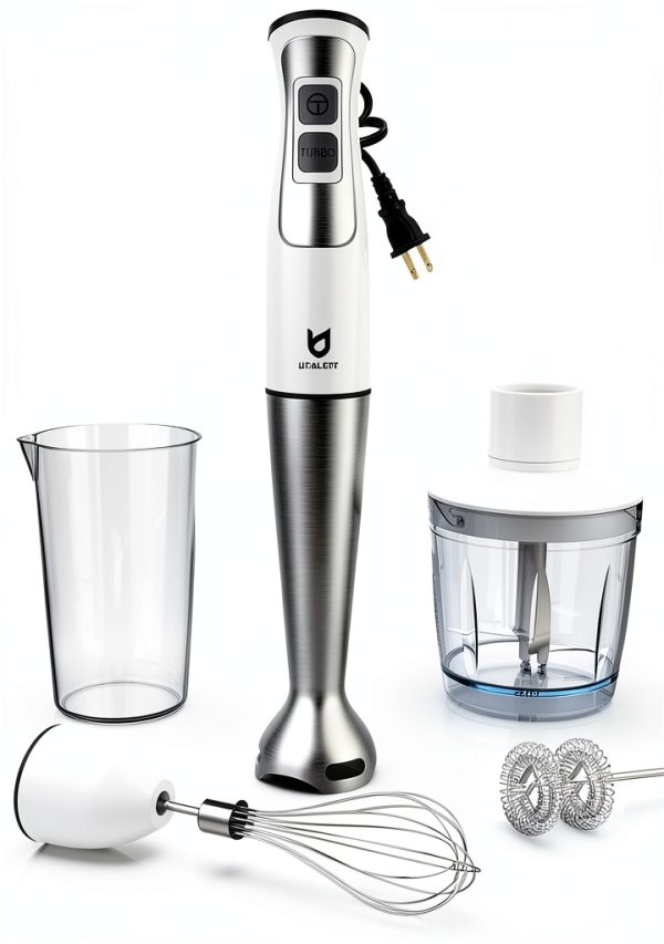 UTALENT Hand Blender White 8 Speed BPA Free Modern Design-0