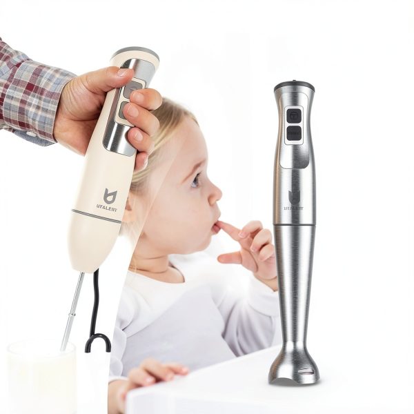 UTALENT Immersion Blender 8 Speed Stainless Steel BPA Free-3