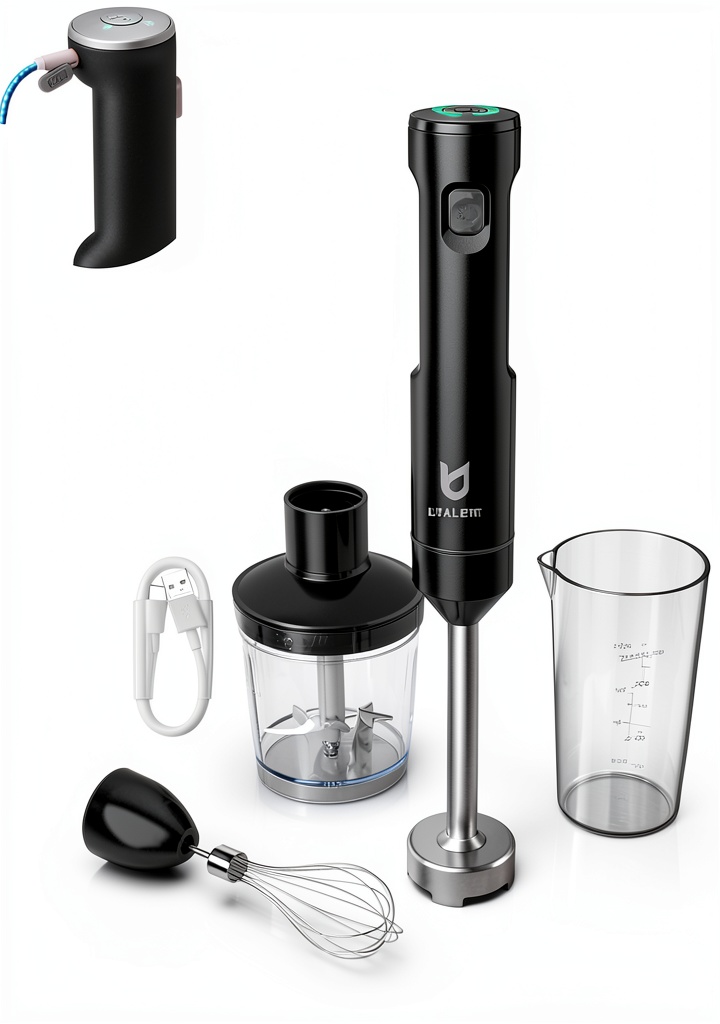 UTALENT cordless immersion blender in use on a countertop