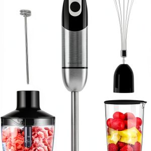 MEGAWISE Hand Blender 12 Speeds BPA Free Stainless Steel-0