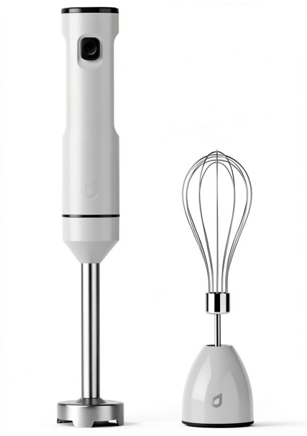 UTALENT Cordless Hand Blender Rechargeable White Stainless-4