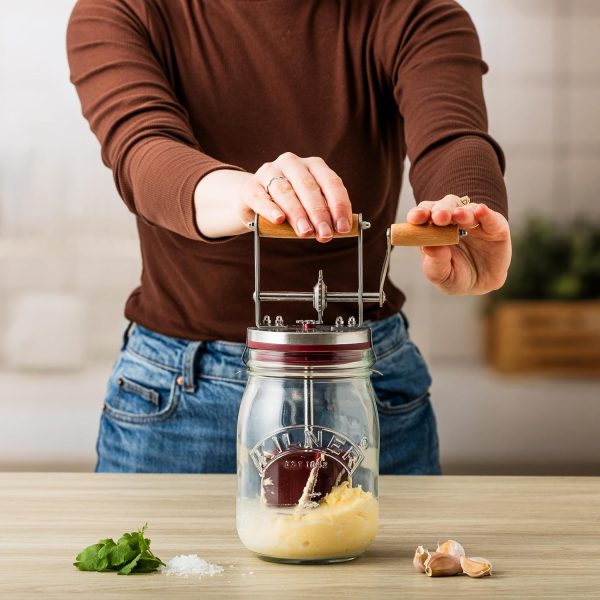 Kilner Butter Churner Glass Jar with Metal Gears-6