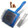 Dog Grooming Kit Slicker Brush and Comb Multi Color Set by Saccison-0