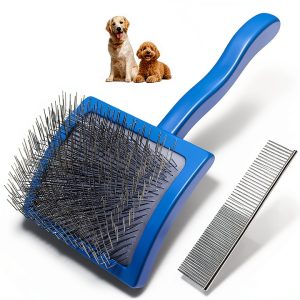 Dog Grooming Kit Slicker Brush and Comb Multi Color Set by Saccison-0