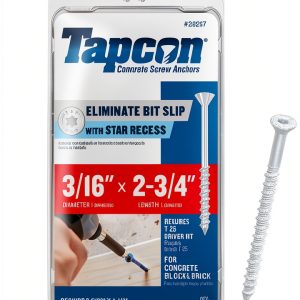 Tapcon 28267 3/16x2-3/4 Star Drive Bugle Head Concrete Anchor-0