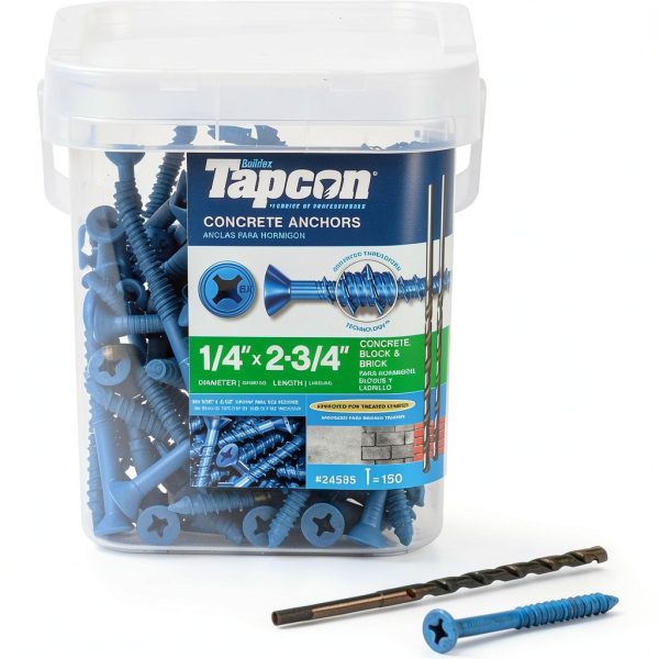 Tapcon 28585 Star Drive Bugle Head Concrete Anchors 1/4x2-3/4 150 Box-0