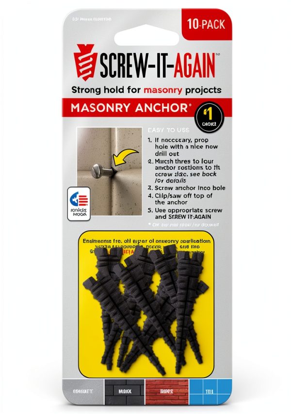 Screw-it-Again 1/4 in. Polypropylene Hex Head Masonry Anchor 10pk-0