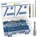 Concrete Screw Assortment Kit HOLIANSENG 200pcs Diamond Point Screws-0